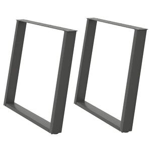 Gambe per tavolo da pranzo a forma di U 2 pz Antracite 100x(72-73) cm Acciaio