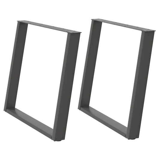 Gambe per tavolo da pranzo a forma di U 2 pz Antracite 100x(72-73) cm Acciaio