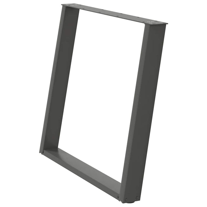 Gambe per tavolo da pranzo a forma di U 2 pz Antracite 100x(72-73) cm Acciaio