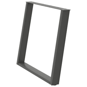 Gambe per tavolo da pranzo a forma di U 2 pz Antracite 100x(72-73) cm Acciaio 4012806