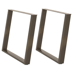 Gambe Tavolo Pranzo a U 2 pz 100x(72-73) cm Acciaio 4012807