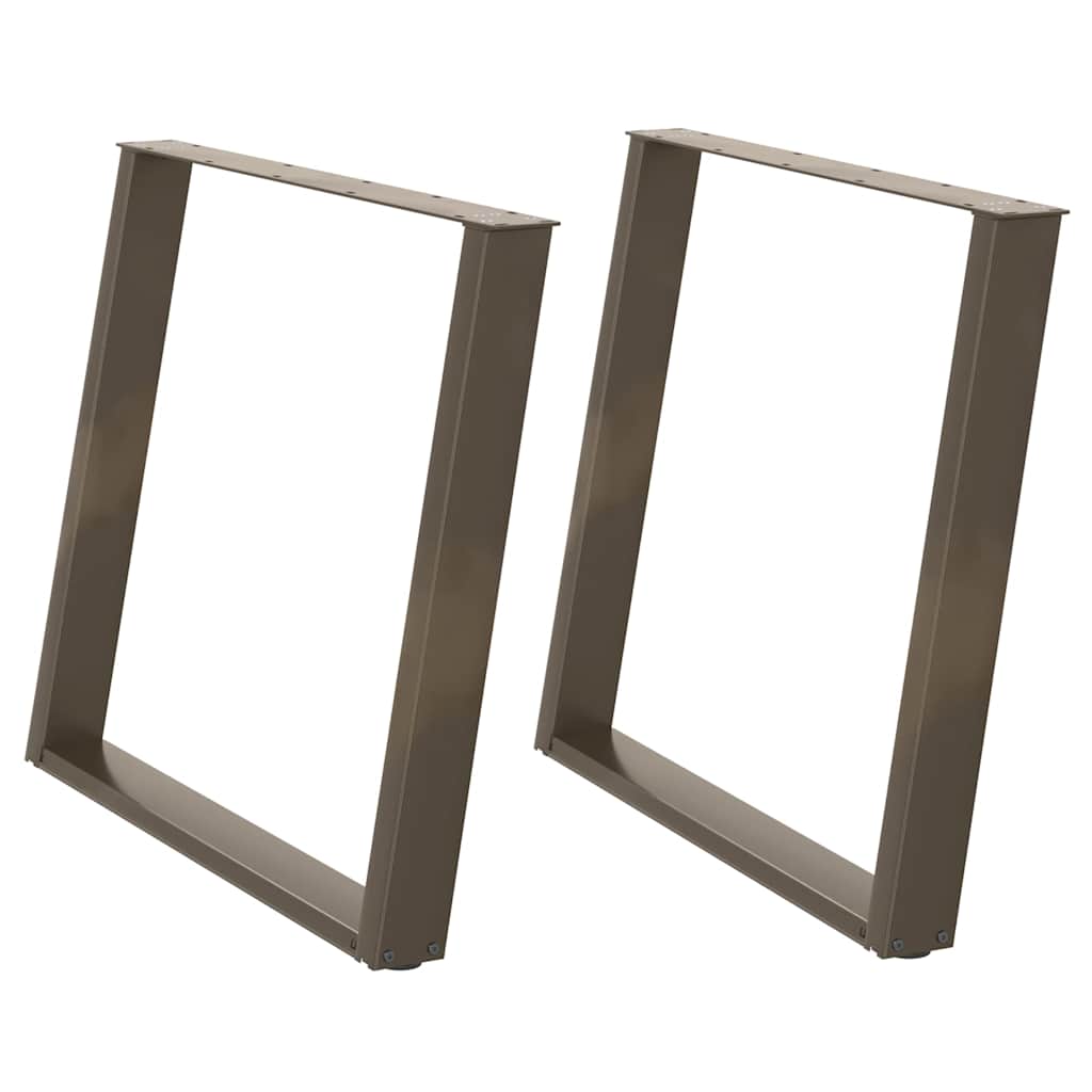 Gambe per tavolo da pranzo a forma di U 2 pz in acciaio naturale 100x(72-73) cm