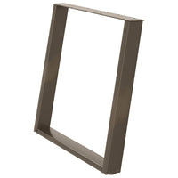 Gambe per tavolo da pranzo a forma di U 2 pz in acciaio naturale 100x(72-73) cm