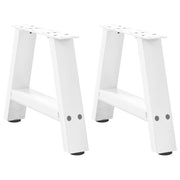 Set di 2 gambe per tavolino da caffè a forma di A 50 x 30 cm resistenti e robuste design moderno acciaio bianco 02_0057097