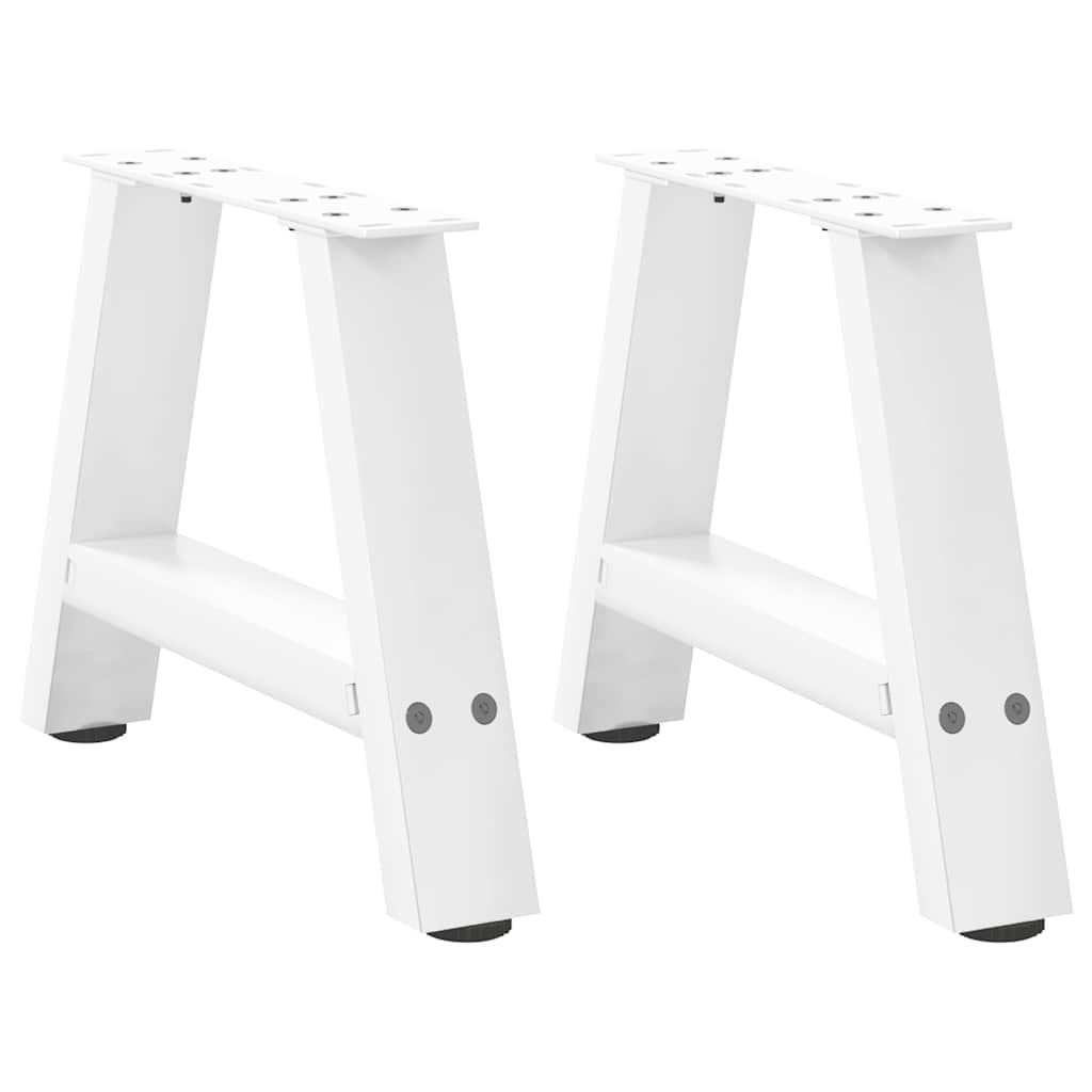 Set di 2 gambe per tavolino da caffè a forma di A 50 x 30 cm resistenti e robuste design moderno acciaio bianco 02_0057097