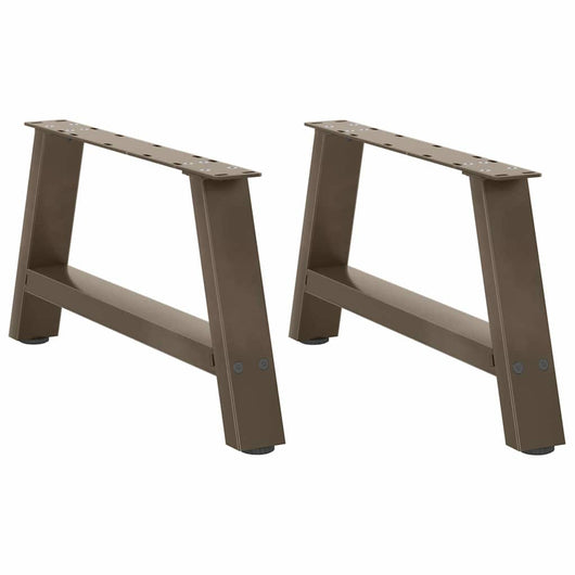 Set di 2 gambe per tavolino da caffè a forma di A 60 x 30 cm con piedini regolabili stile moderno acciaio nero 02_0057103