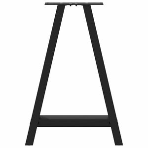 Gambe per tavolo da pranzo a forma di A 2 pz nere 50x(72-73) cm in acciaio