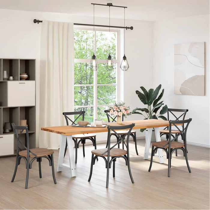 Gambe per tavolo da pranzo a forma di A 2 pz bianche 50x(72-73) cm in acciaio