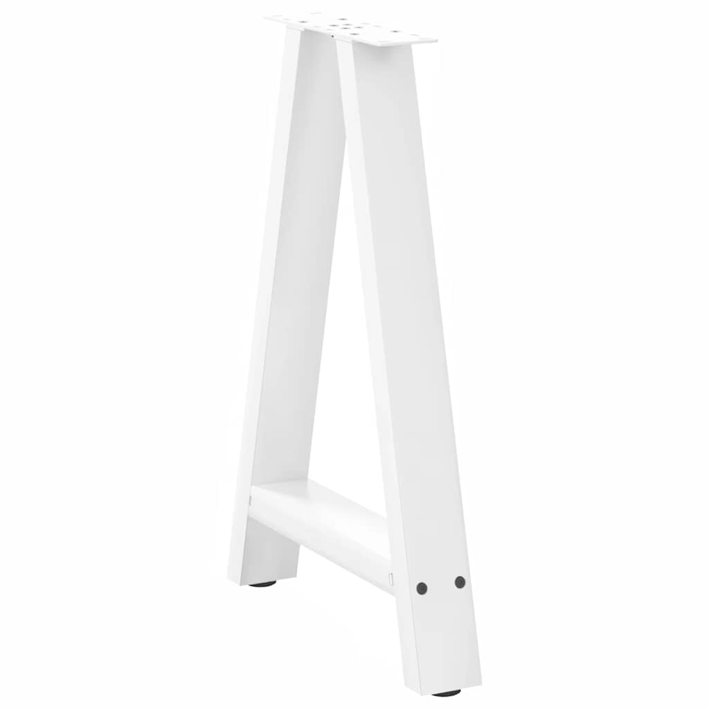 Gambe per tavolo da pranzo a forma di A 2 pz bianche 50x(72-73) cm in acciaio