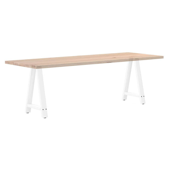 Gambe per tavolo da pranzo a forma di A 2 pz bianche 50x(72-73) cm in acciaio