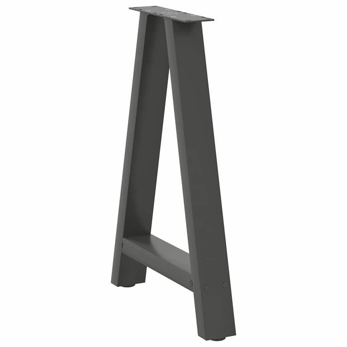 Gambe per tavolo da pranzo a forma di A 2 pz Antracite 50x(72-73) cm Acciaio