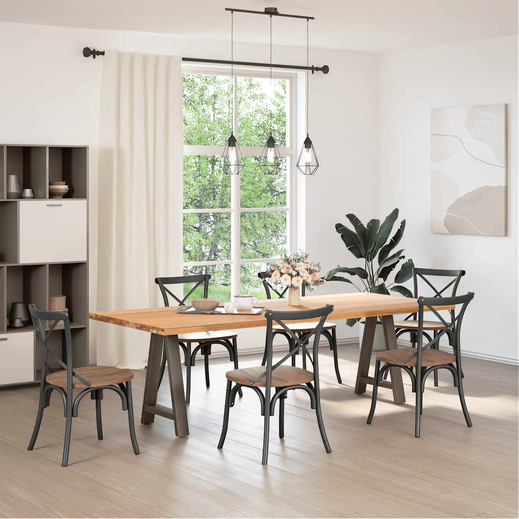 Gambe per tavolo da pranzo a forma di A 2 pz 50x(72-73) cm in acciaio