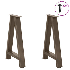 Gambe per tavolo da pranzo a forma di A 2 pz 50x(72-73) cm in acciaio