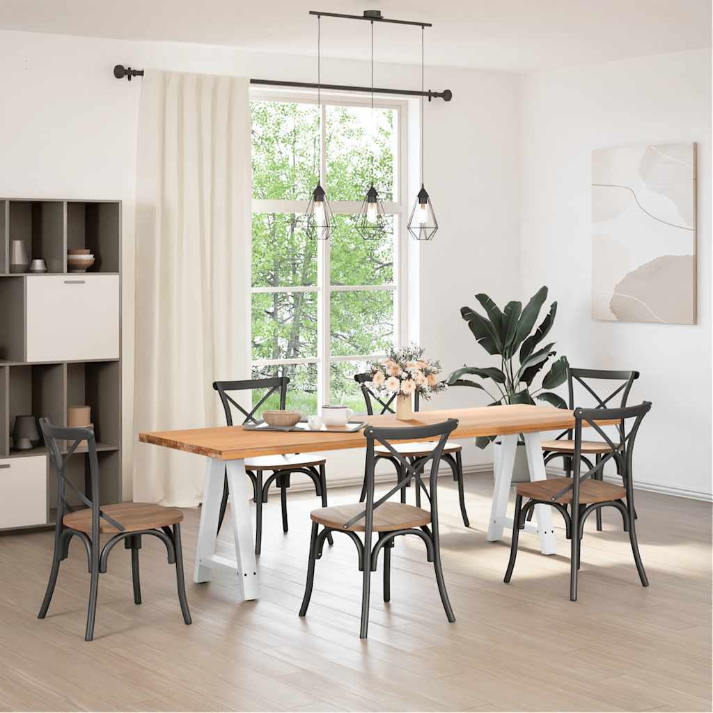 vidaXL Gambe per tavolo da pranzo a forma di A 2 pz bianche 60x(72-73) cm in acciaio