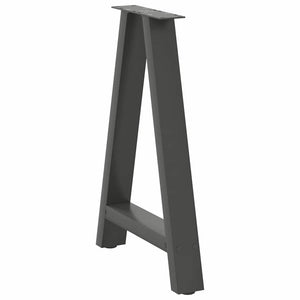 Gambe per tavolo da pranzo a forma di A 2 pz Antracite 60x(72-73) cm Acciaio