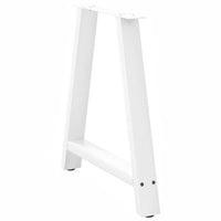 Gambe per tavolo da pranzo a forma di A 2 pz bianche 70x(72-73) cm in acciaio