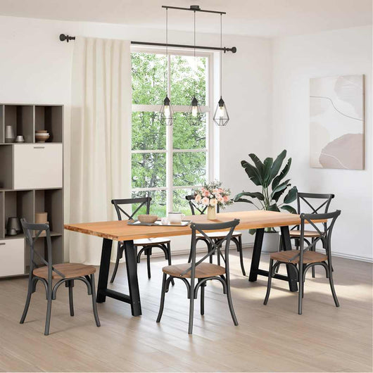 Gambe per tavolo da pranzo a forma di A 2 pz nere 80x(72-73) cm in acciaio 4012856