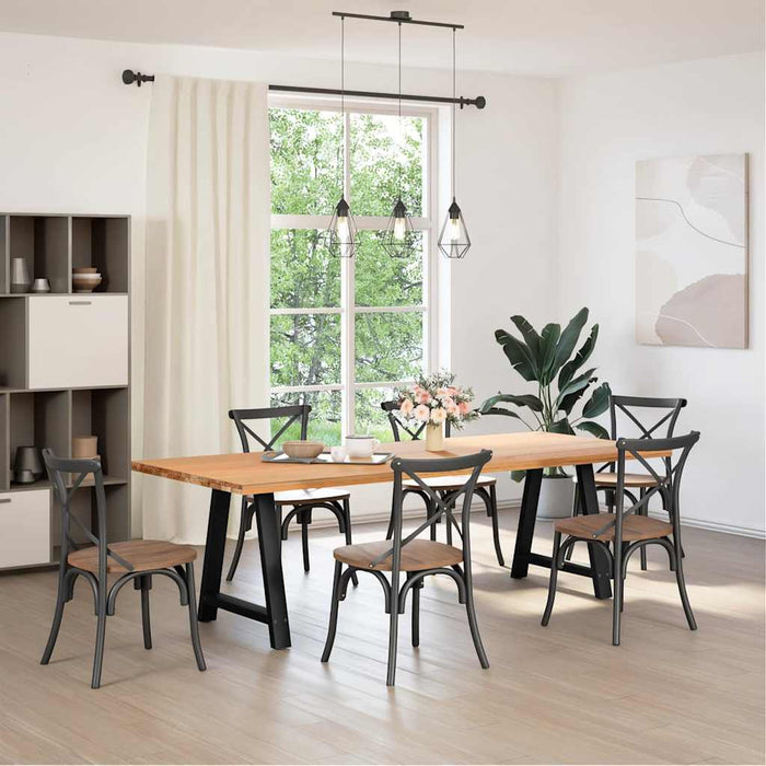 vidaXL Gambe per tavolo da pranzo a forma di A 2 pz nere 80x(72-73) cm in acciaio