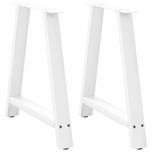Set di 2 gambe regolabili per tavolo da pranzo a forma di A 80 x 72-73 cm acciaio bianco 02_0057133