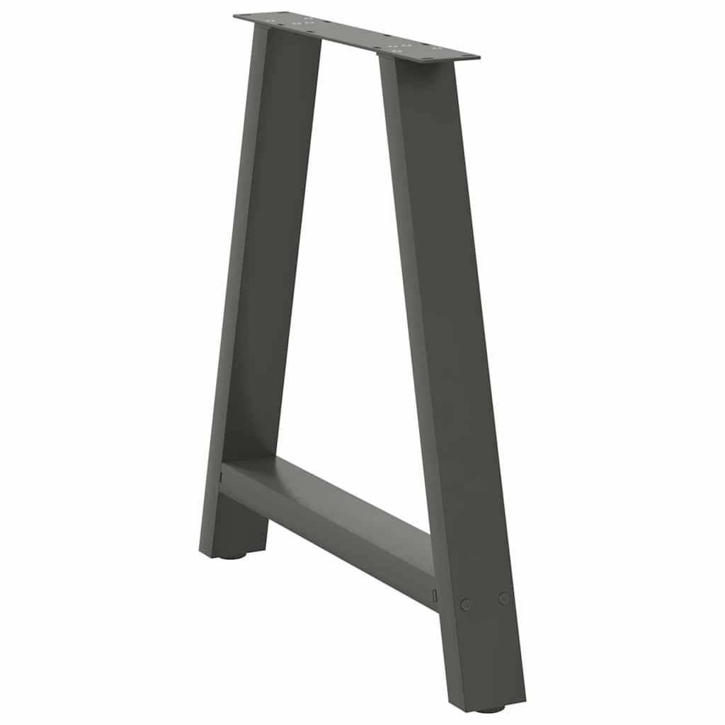 Gambe per tavolo da pranzo a forma di A 2 pz Antracite 80x(72-73) cm Acciaio