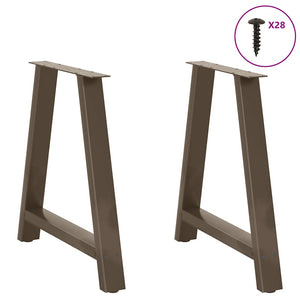 Gambe per tavolo da pranzo a forma di A 2 pz 80x(72-73) cm in acciaio