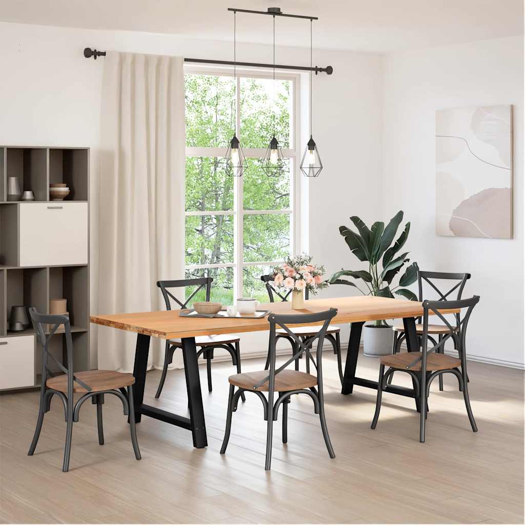 vidaXL Gambe per tavolo da pranzo a forma di A 2 pz nere 90x(72-73) cm in acciaio