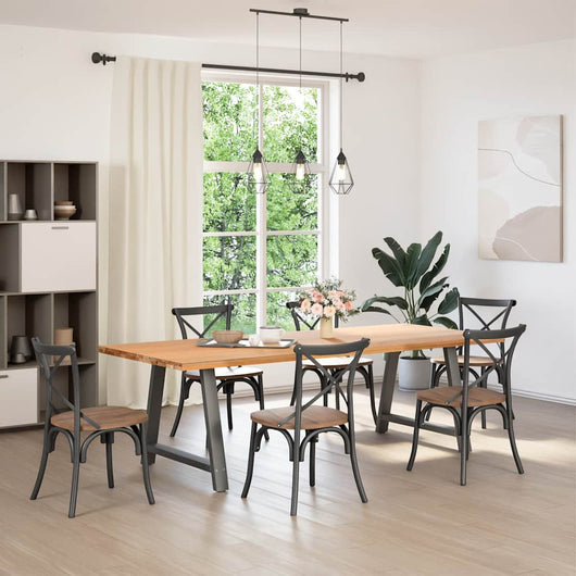 vidaXL Gambe per tavolo da pranzo a forma di A 2 pz Antracite 90x(72-73) cm Acciaio