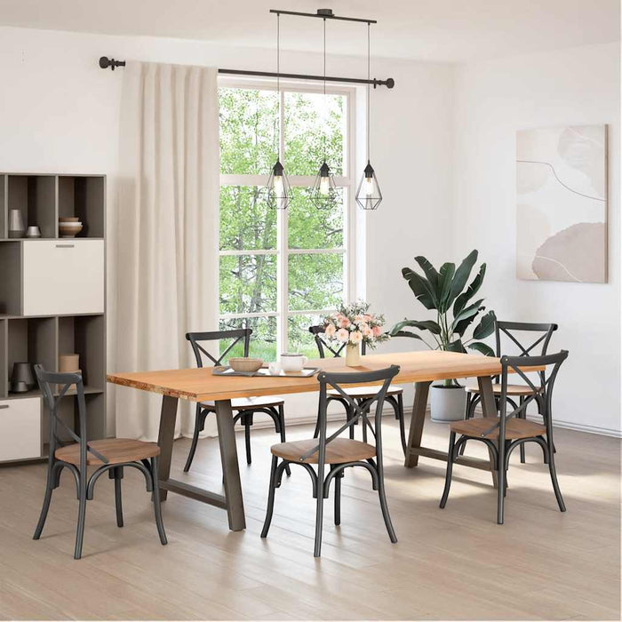 vidaXL Gambe per tavolo da pranzo a forma di A 2 pz 90x(72-73) cm in acciaio