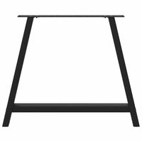 Gambe per tavolo da pranzo a forma di A 2 pz nere 100x(72-73) cm in acciaio