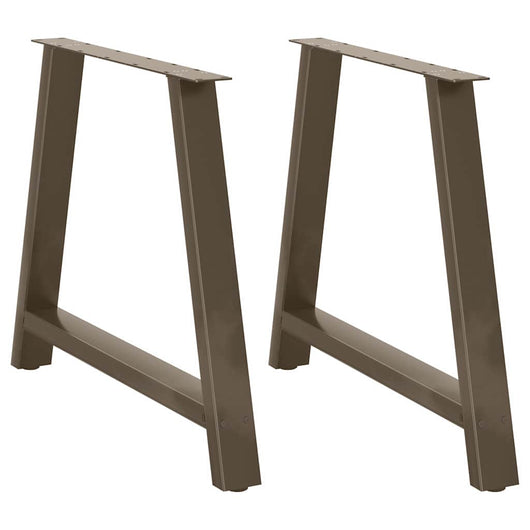 Set di 2 gambe per tavolo da pranzo a forma di A 100 x 72-73 cm design moderno con piedini livellatori in acciaio nero 02_0057143