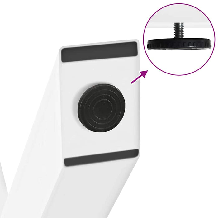 Gambe per Tavolino da Caffè a Forma di X 2 pz Bianche 30x(30-31) cm Acciaio 4012869