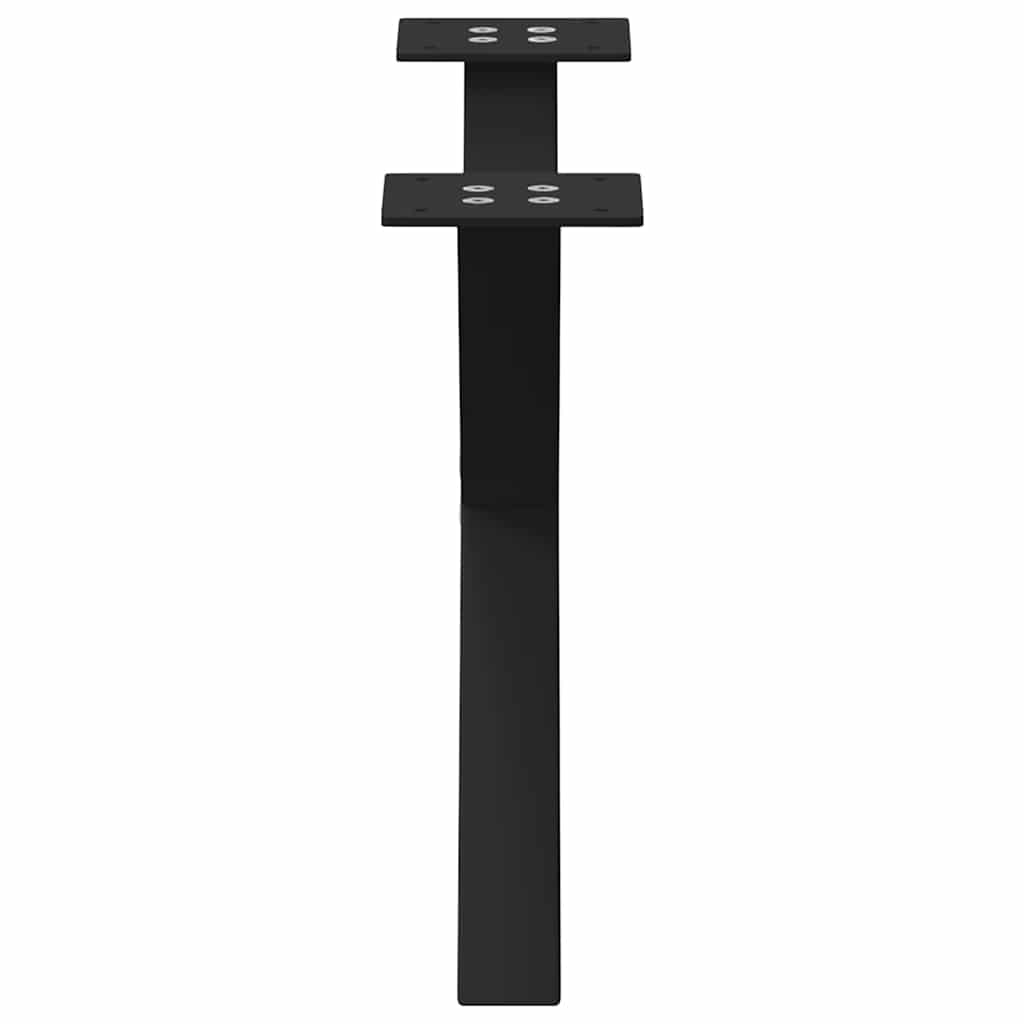 vidaXL Gambe per Tavolino da Caffè a X 2 pz Nere 50x(30-31) cm Acciaio