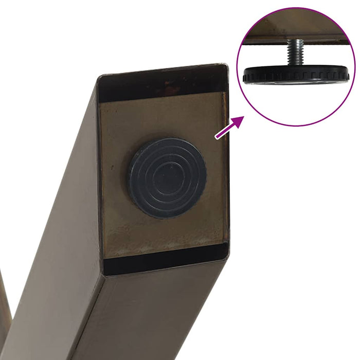 Gambe per Tavolino da Caffè a Forma di X 2 pz Acciaio Naturale 60x(30-31) cm Acciaio 4012883