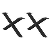 Gambe per Tavolino da Caffè a Forma di X 2 pz Nere 70x(30-31) cm Acciaio