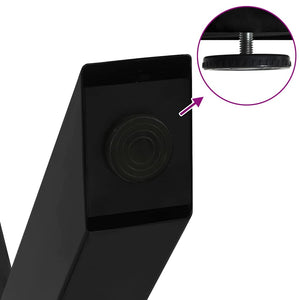 Gambe per Tavolino da Caffè a Forma di X 2 pz Nere 70x(30-31) cm Acciaio