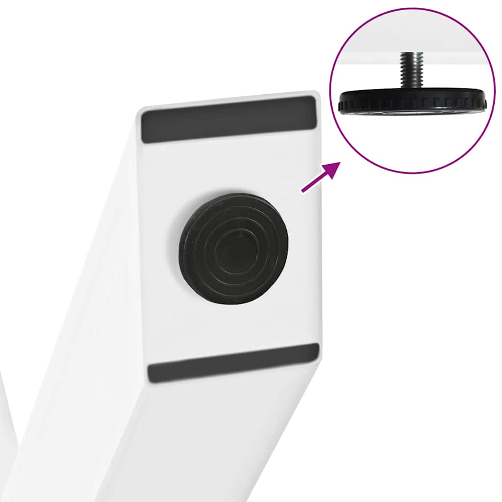 Gambe per Tavolino da Caffè a Forma di X 2 pz Bianche 70x(30-31) cm Acciaio