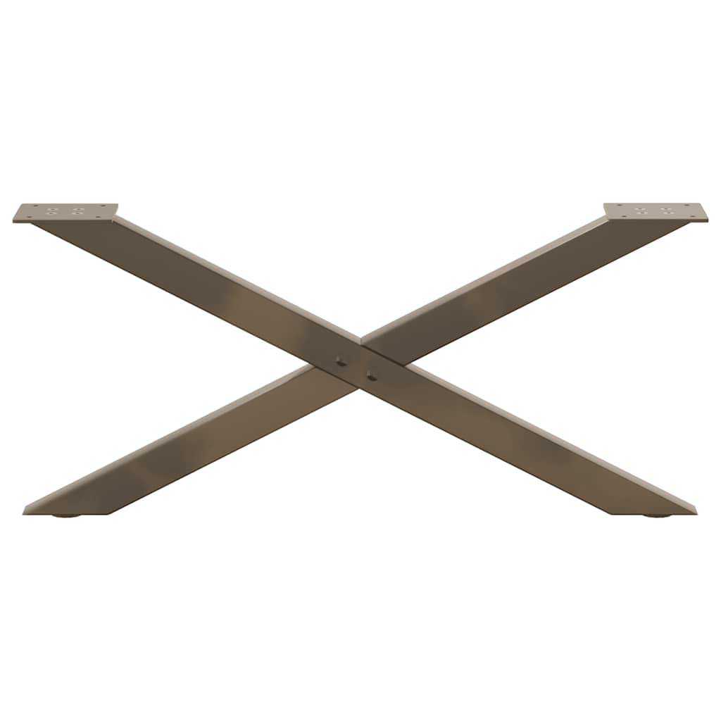 Gambe Tavolino Caffè a X 2 pz Naturale 70x(30-31) cm in Acciaio 4012887