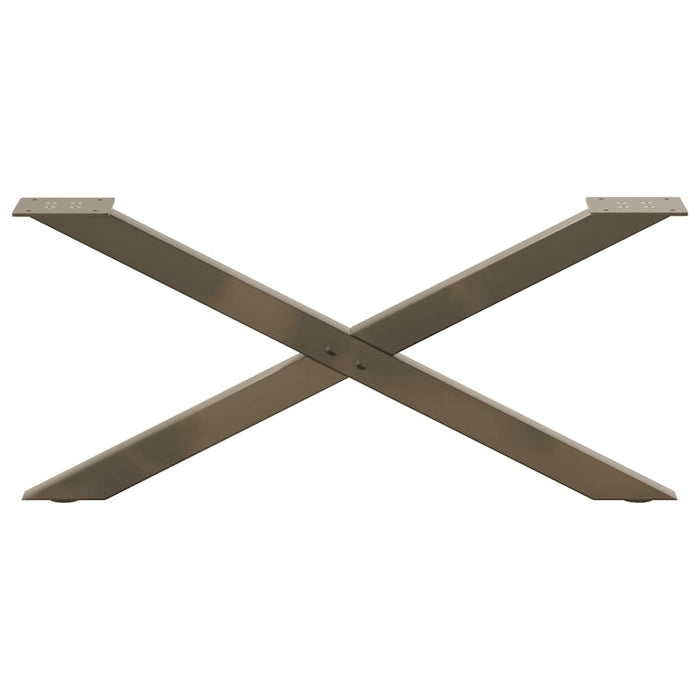 Gambe Tavolino Caffè a X 2 pz Naturale 70x(30-31) cm in Acciaio 4012887