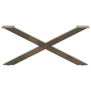Gambe per Tavolino da Caffè a Forma di X 2 pz Acciaio Naturale 70x(30-31) cm Acciaio