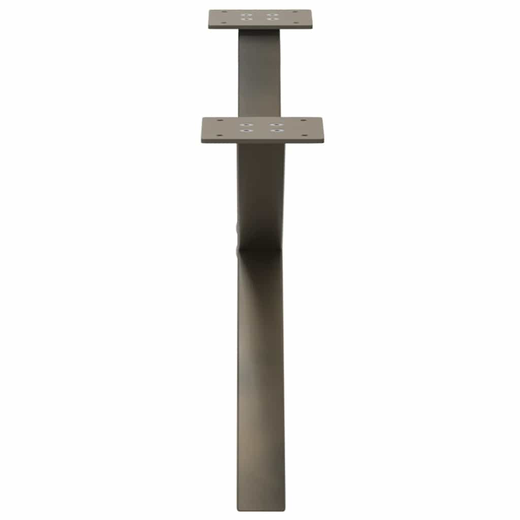 Gambe per Tavolino da Caff¨¨ a Forma di X 2 pz-Set di 2 Gamba per Tavolo Acciaio Naturale 70x(30-31) cm Acciaio 176835