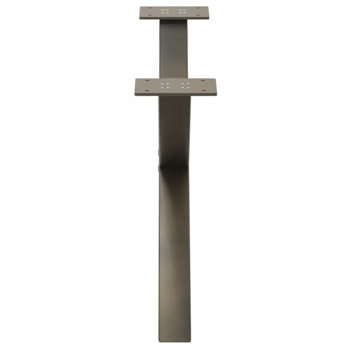 Gambe per Tavolino da Caff¨¨ a Forma di X 2 pz-Set di 2 Gamba per Tavolo Acciaio Naturale 70x(30-31) cm Acciaio 176835