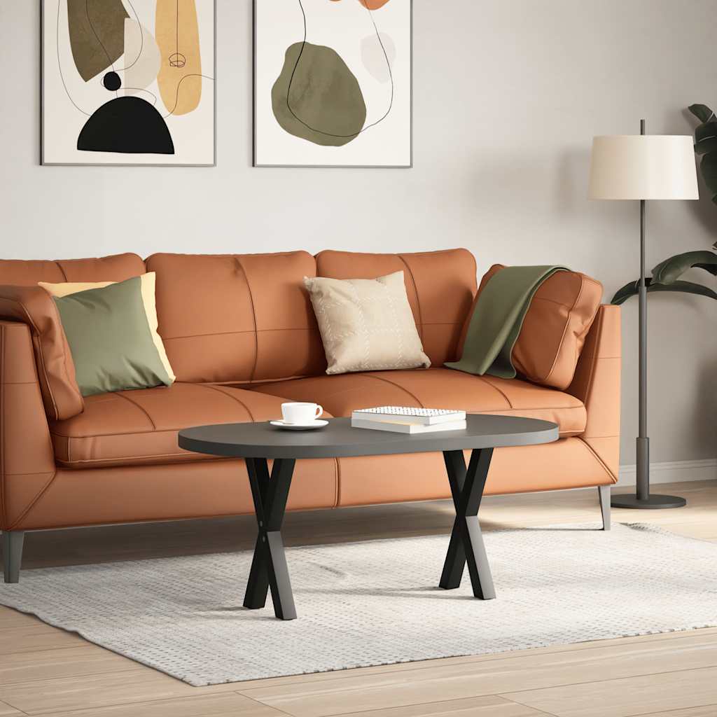 vidaXL Gambe per Tavolino da Caffè a Forma di X 2 pz Nere 28x(42-43) cm Acciaio