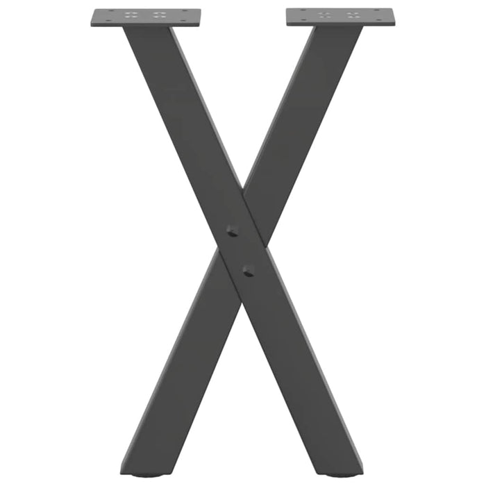 Gambe per Tavolino da Caffè a Forma di X 2 pz Antracite 28x(42-43) cm Acciaio