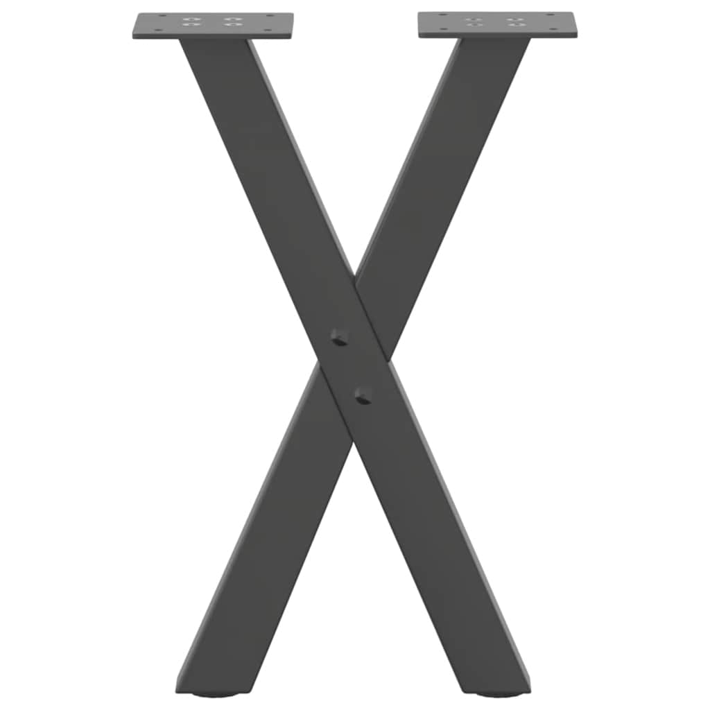 Gambe per Tavolino da Caffè a Forma di X 2 pz Antracite 28x(42-43) cm Acciaio 4012890