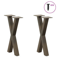 Gambe Tavolino Caffè a X 2 pz Naturale 28x(42-43) cm Acciaio 4012891