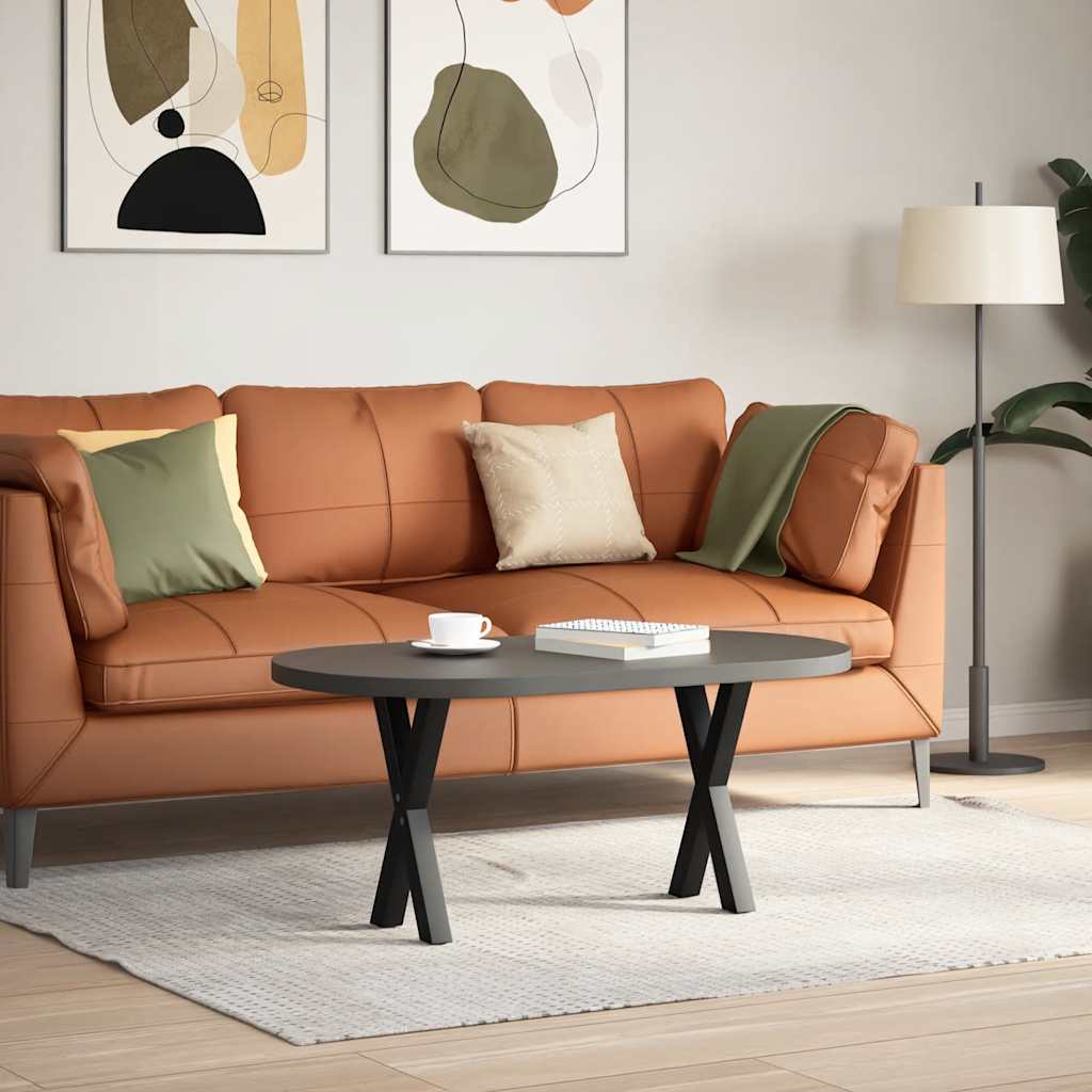 Gambe per Tavolino da Caffè a Forma di X 2 pz Nere 38x(42-43) cm Acciaio