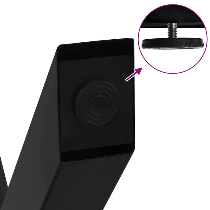 Gambe per Tavolino da Caffè a Forma di X 2 pz Nere 38x(42-43) cm Acciaio 4012892