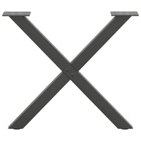 Gambe per Tavolino da Caff¨¨ a Forma di X 2 pz-Set di 2 Gamba per Tavolo Antracite 50x(42-43) cm Acciaio