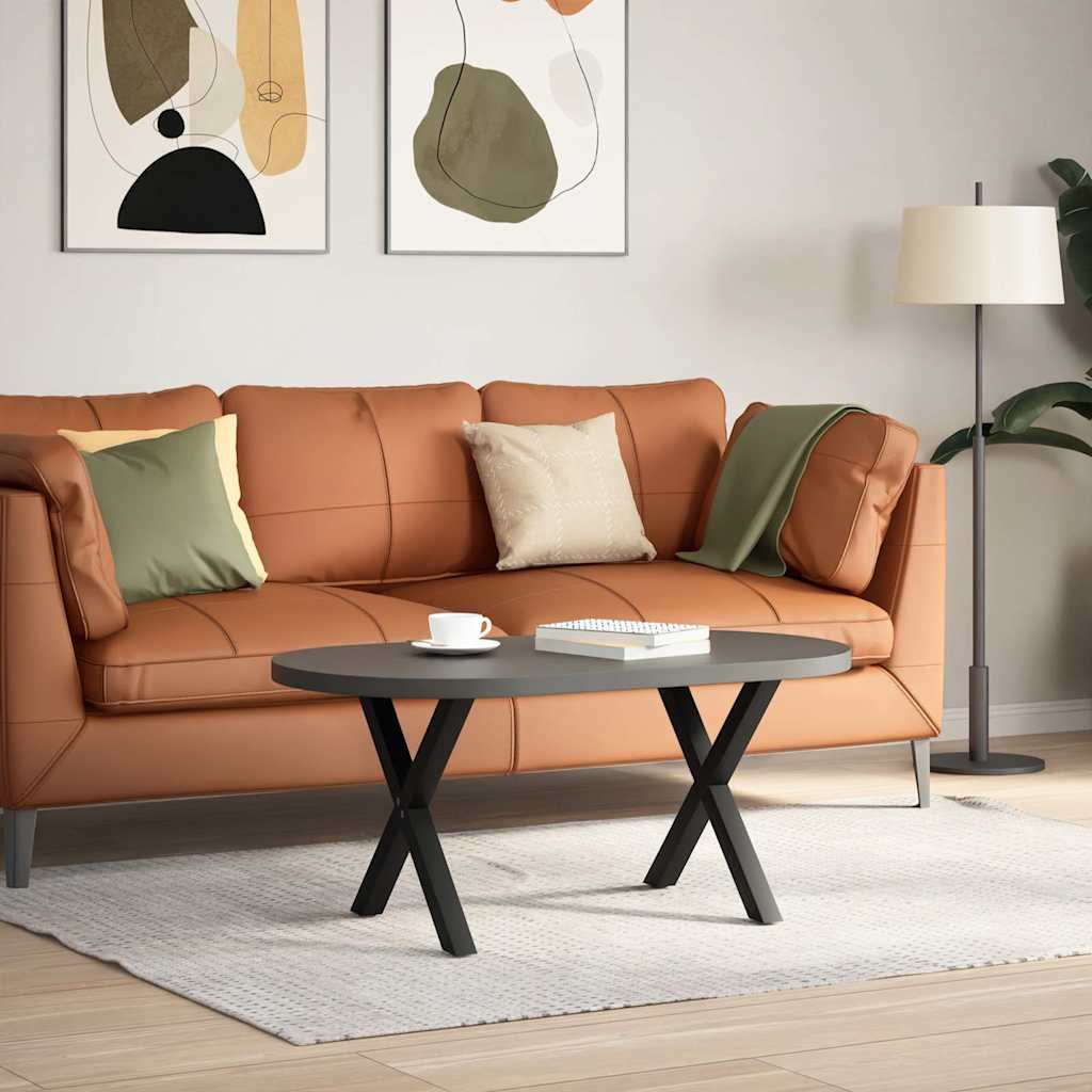 Gambe per Tavolino da Caffè a Forma di X 2 pz Nere 60x(42-43) cm Acciaio