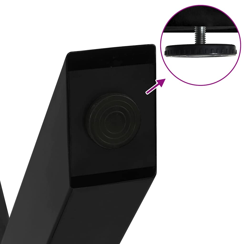 Gambe per Tavolino da Caffè a Forma di X 2 pz Nere 60x(42-43) cm Acciaio